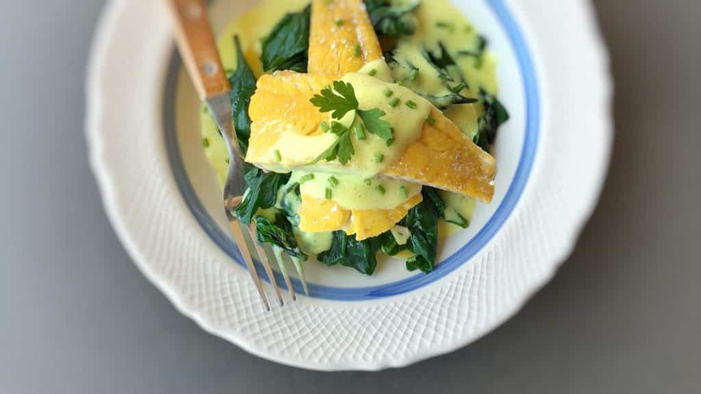 Smoked Haddock with Spinach & Butter Sauce Simple. Tasty. Good.