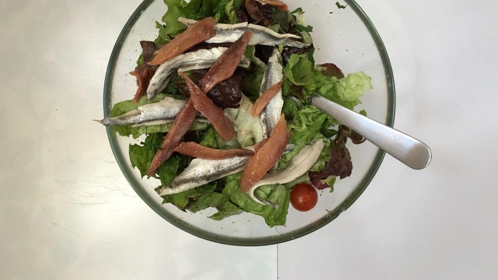 Anchovy Salad with Olives & Cherry Tomatoes Simple. Tasty. Good.